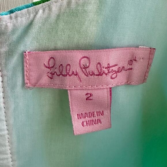 Lilly Pulitzer Delia Dress in Green Bean All Lit Up Dragonfly print - Picture 8 of 9